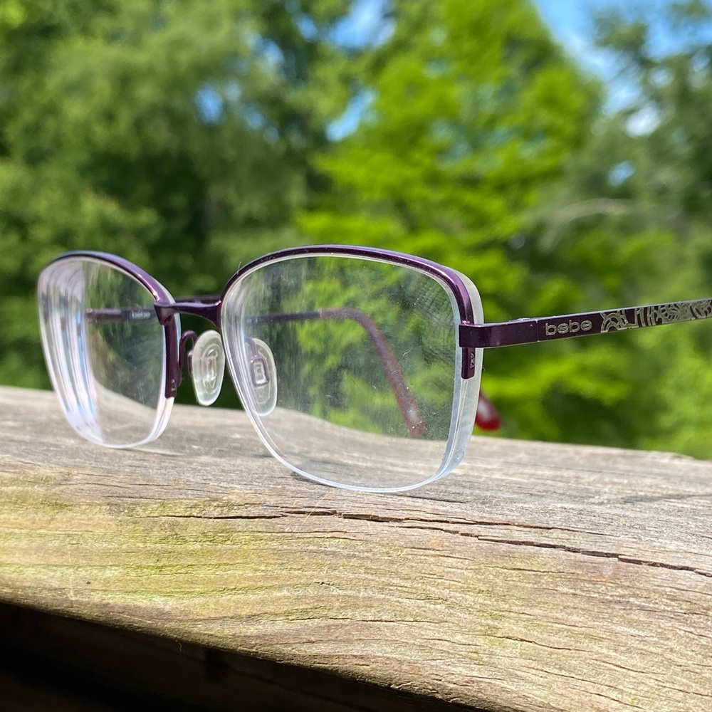 bebe Purple Plum Semi-Rim Eyeglass Frames BB5188 51[]17 135
